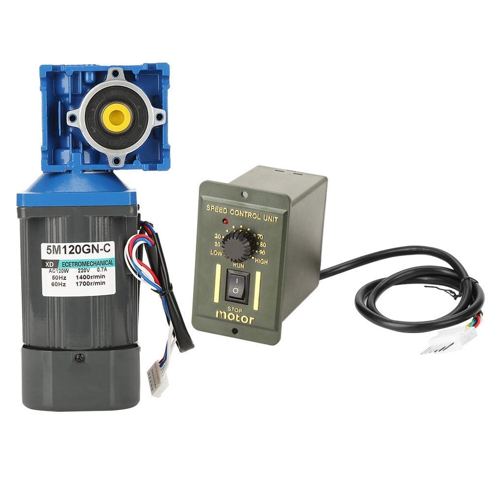 Wormwielmotor – Wormmotor – Tandwielmotor – AC Motor – Snelheidsreductor – 120W 1400 RPM – Zelfremmend Met Instelbare Snelheid En Draairichting
