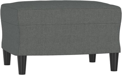Fauteuil met kruk donkergrijs 60 cm stof beklede stoel relaxstoel comfortabel ontspannen duurzaam robuust stabiel veelzijdig modern design woonkamer zitgelegenheid