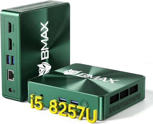 BMAX B6 Turbo Mini PC Intel Core i5-8257U 3,9 GHz, 16 GB DDR4 512 GB NVMe SSD Micro Computer, 4K @60Hz Dual Display HDMI + DP, Win11 Pro, TPM2.0, Wi-Fi 6/BT5.2/LAN, desktop-pc voor kantoor, thuis