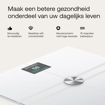 Withings Body Comp – Slimme wifi-weegschaal met functie voor complete lichaamsanalyse, wit