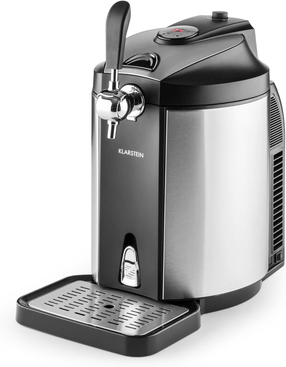Klarstein Skal Universele biertapinstallatie, tapinstallatie met geïntegreerde bierkoeler, koeling tot 2-12 °C, 5 liter met koeling. Thermo-elektrisch koelsysteem, 38 dB, grijs zilver