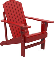 Adirondack - Tuinstoel - Relaxstoel - Ligbank - Ergonomische Rugleuning - Stevige - voor Tuin - Balkon - Terras - Sparrenhout - 72 x 94 x 93 cm - Rood