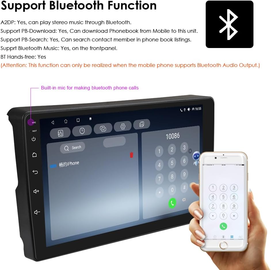 Autoradio – Multimedia Speler – Navigatiesysteem – Carplay Unit – Android Auto Systeem – 9 Inch Android 13 Touchscreen – GPS Navigatie Met WiFi Bluetooth