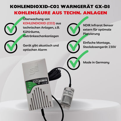 GX-D3 Schabus gasalarm CO2 met externe sensor