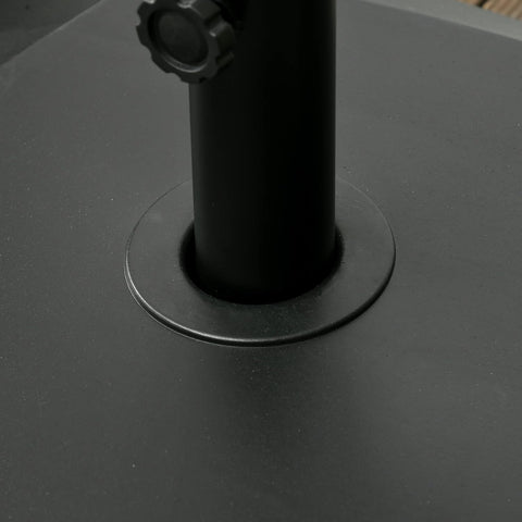 Parasolstandaard - Parasolvoet - met Wielen - voor Ø38-48 mm Parasolstang - Zand of Water Vulbaar - Metaal - 54.5 x 48 cm - Zwart