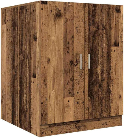 Wasmachinekast – Wasruimte Kast – Badkamerkast – Bijkeukenkast – Opbergkast – Oud Hout Kleur – 2 Deuren – Vochtbestendig & Duurzaam