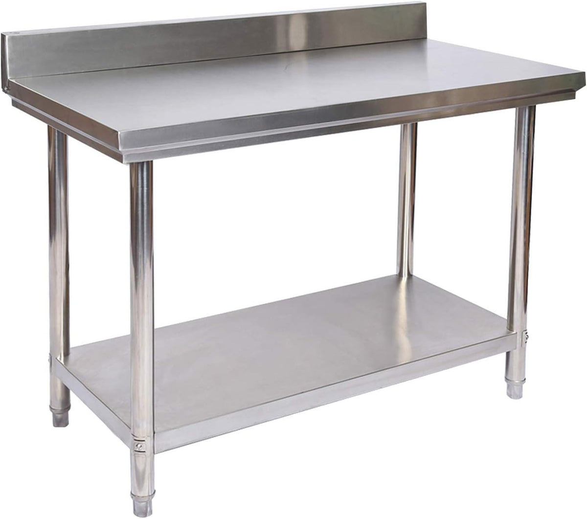 Roestvrijstalen Werktafel – RVS Werktafel – Horeca Werktafel – Keukenwerktafel – Bereidingstafel – Met Opstaande Rand – 120x60x85 Cm – 150 Kg Draagkracht