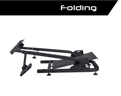 Universele Stuurstand – Stuurwielhouder – Pedalenstandaard – Schakelpookhouder – Simracing Frame – Verstelbare Hoogte 56-76 cm – Robuust Carbonstaal Mat Zwart