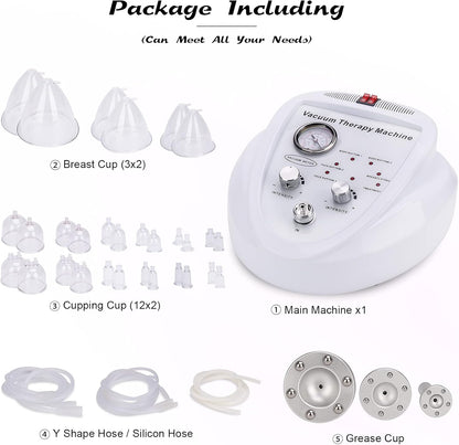 Meifuly Vacuüm cupping therapiesets met 30 kopjes en 3 pompen, verstelbare zuig- en 6 modi vacuümtherapiemachines