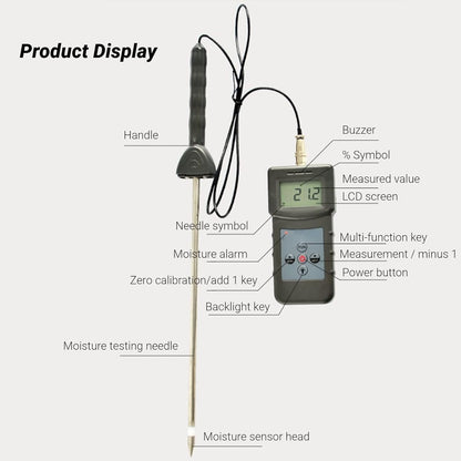 Bodemvochtigheidsmeter Digitaal display ABS Handmatige uitschakeling Bodemvochtmeter, voor landbouwbeplanting, voor industriële productie, voor tuinbenodigdheden, voor gebouwen