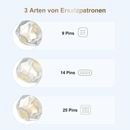 Microneedling pen – Dermapen – Mesopen – Huidverzorgingspen – Beauty pen – 3-In-1 met EMS-Microstroom en LED-Licht – 5 Snelheden en Intelligente Sensorbasis