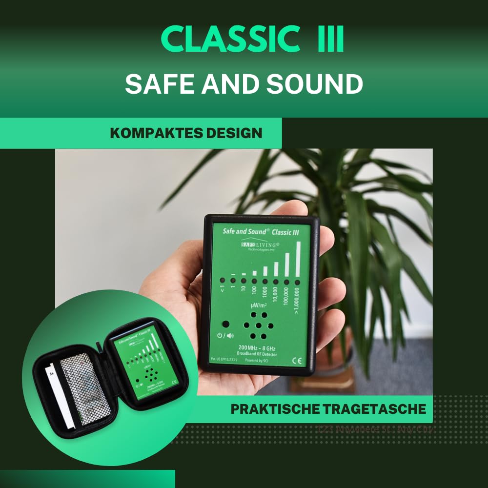 Safe and Sound Classic III HF-Detector | Meting van elektromagnetische straling | Stralingsdetector voor elektromagnetische velden | EMF-meetapparaat | 5G