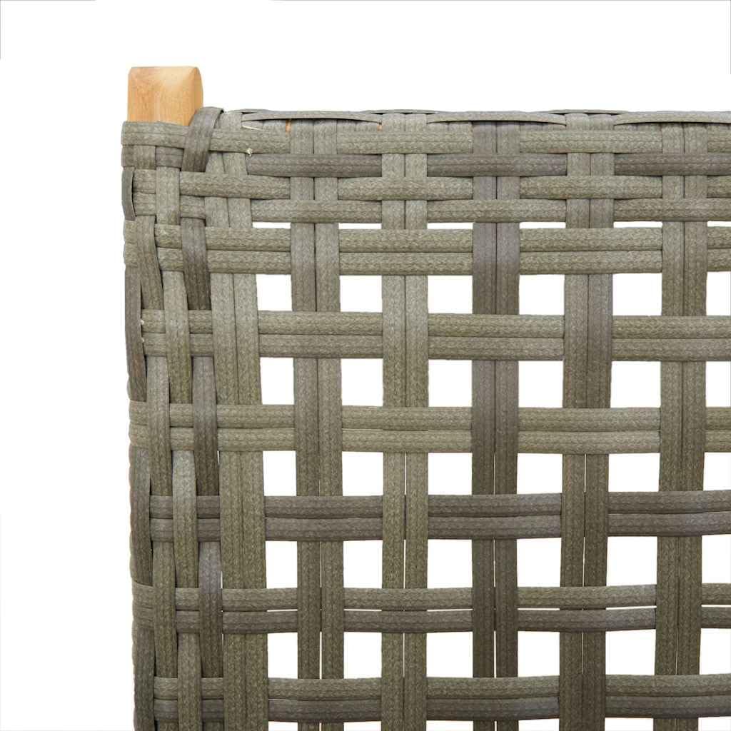 vidaXL Garden chairs 6 pcs adjustable poly rattan and solid wood grey, folding garden chair, patio chair, lounge chair, garden chair, lounge chair garden - QUORE