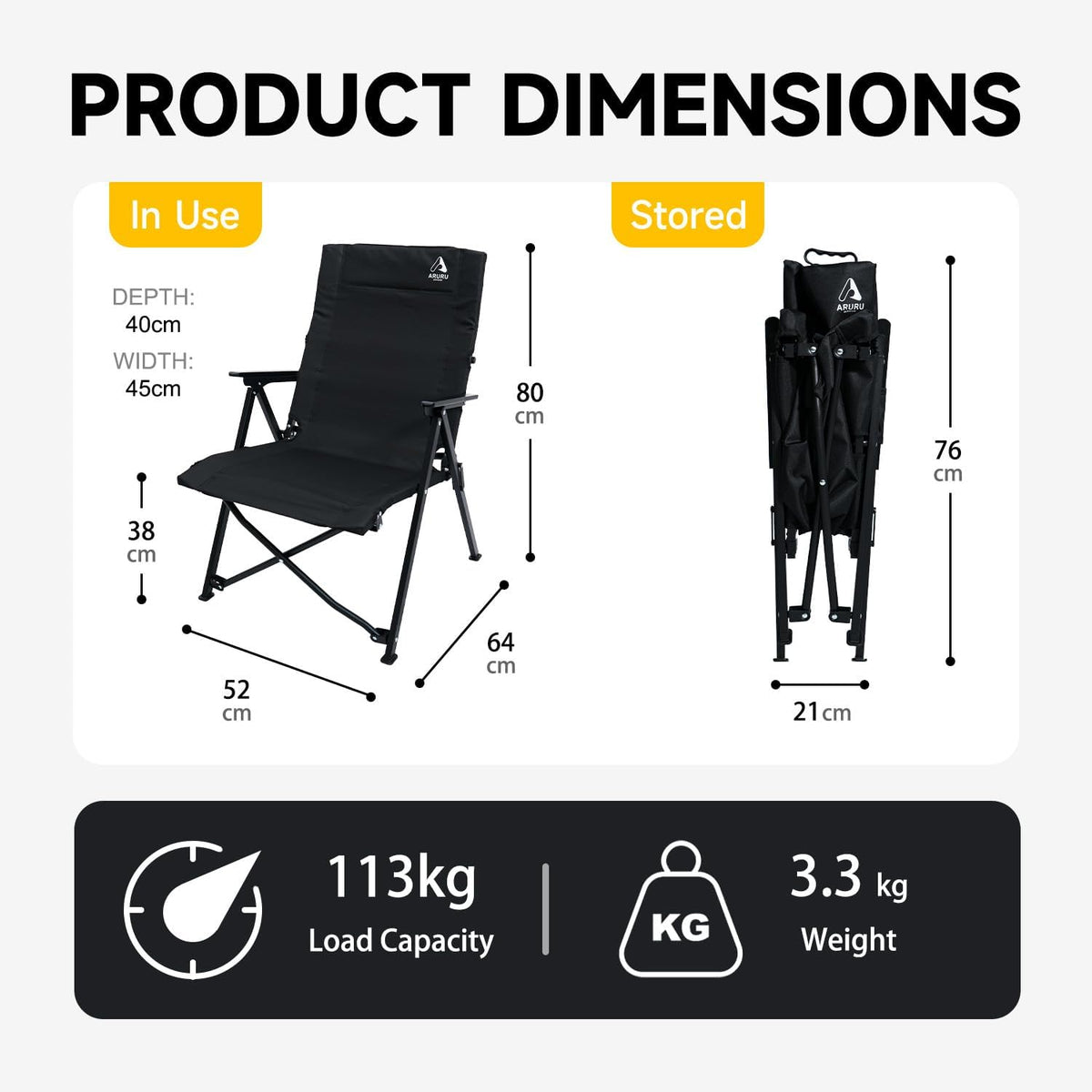 Opvouwbare campingstoel, draagbare outdoor gazonstoelen voor volwassenen, zwaar belastbaar, voor strand, vissen, picknick, concertsporten, inklapbare campingstoelen