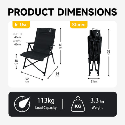 Opvouwbare campingstoel, draagbare outdoor gazonstoelen voor volwassenen, zwaar belastbaar, voor strand, vissen, picknick, concertsporten, inklapbare campingstoelen