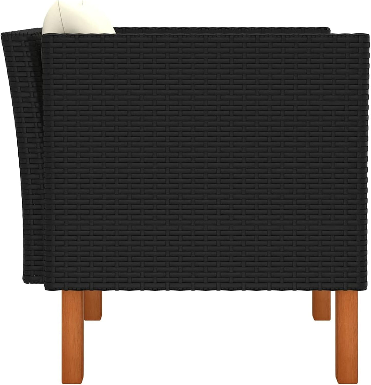 Tuinstoel – Tuinmeubel – Buitenstoel – Rattan Stoel – Loungestoel – PE Rattan & Eucalyptus Hout – Comfortabele Zitkussens