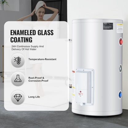 VEVOR Elektrische boiler, 18 gallon tank, doorstroomboiler, 1,6 kW tankloze boiler met led-display, draaiknopbediening, doorstroomboiler voor douche, badkamer