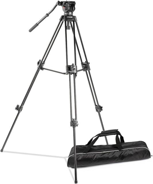 walimex pro EI-9901 Pro videostatief met opbergtas en snelwisselplaat, 134 cm