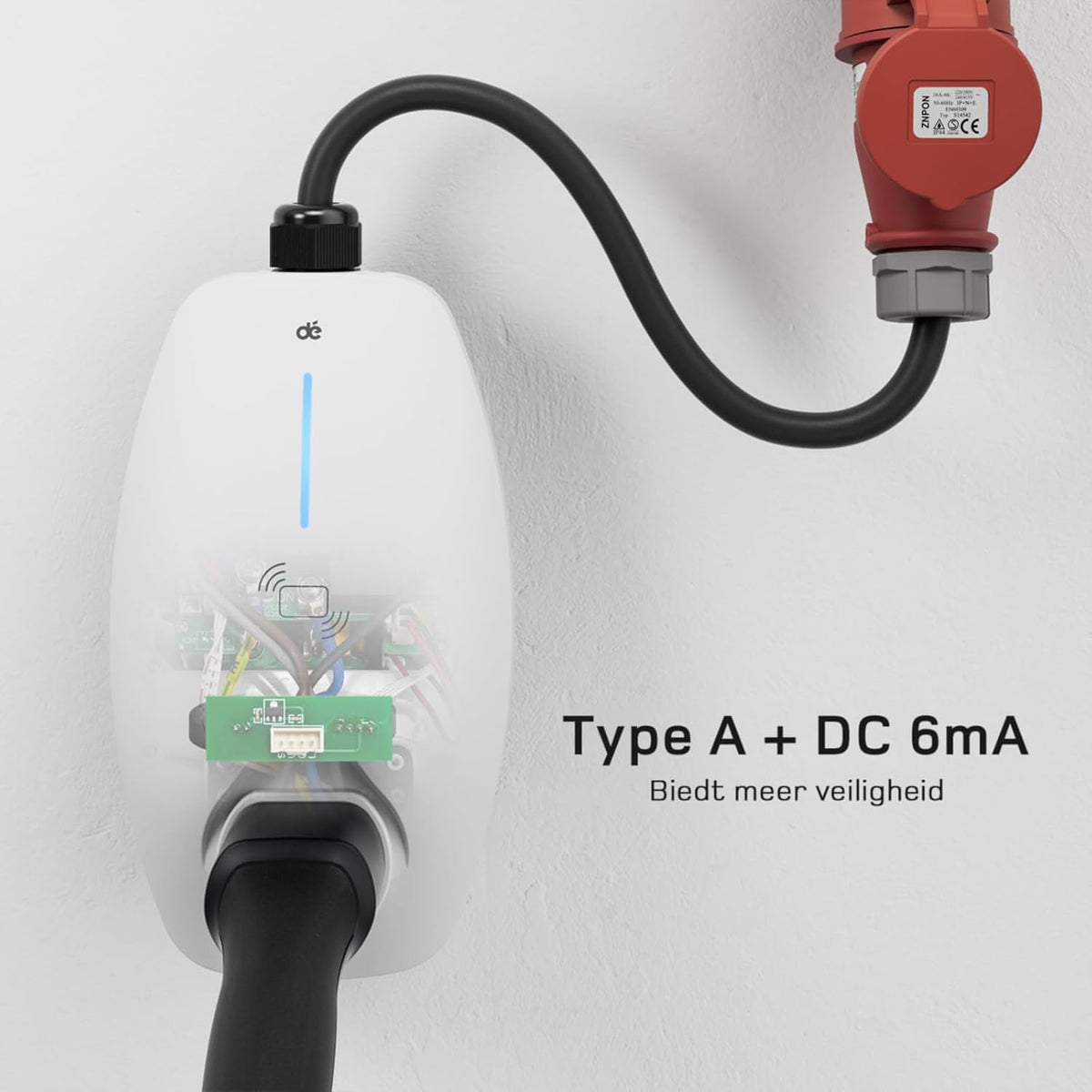 dé Mobiele Wallbox 11kW AC-lader 16A met CEE-stekker en type 2 stopcontact, 11kW laadstation met RFID-kaart voor ID.5, Model Y, Model 3, e-up, e-tron, Zoe en andere EV en PHEV
