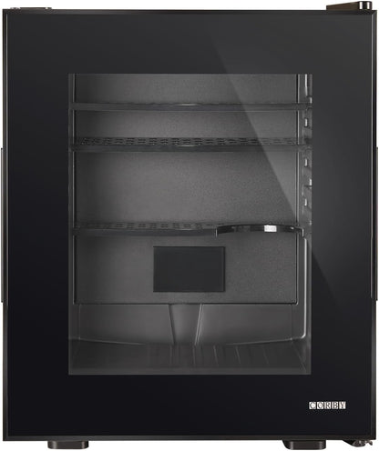 Corby Eton 20L glazen minibar in zwart met zwarte binnenkant - EU-stekker