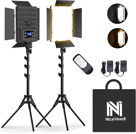 Fotoverlichting – Led Videolamp, Fotolamp, Studiolamp, Videolicht – 2 Stuks – Tweekleurig 2700-6500 K – 36 W Per Lamp, Dimbaar