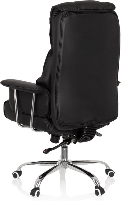 hjh OFFICE 706814 XXL managersstoel Commander kunstleer zwart bureaustoel dik gevoerd, kantelfunctie, hoge rugleuning, zwart 2