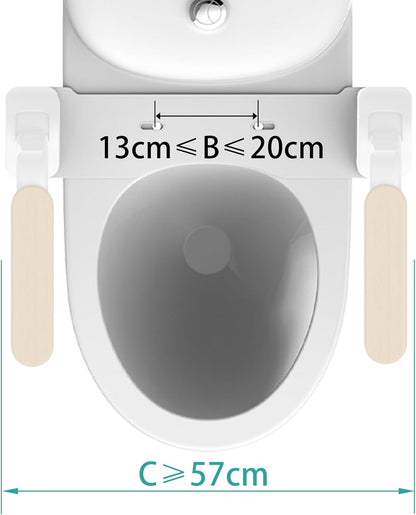 Opvouwbaar Toiletheup Veiligheidsframe，Verstelbaar Stabloos Stuur voor Senioren - Makkelijk te Monteren & Vaste Constructie (Hout)