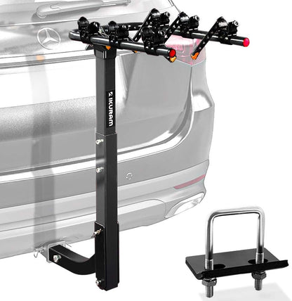 Fietsendrager – Fietsdrager – Trekhaakdrager – Autodrager – 3 Fietsen – Dubbel Opvouwbaar Design – Staal Met UV-bestendig Rubber