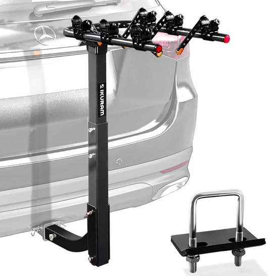 Fietsendrager – Fietsdrager – Trekhaakdrager – Autodrager – 3 Fietsen – Dubbel Opvouwbaar Design – Staal Met UV-bestendig Rubber