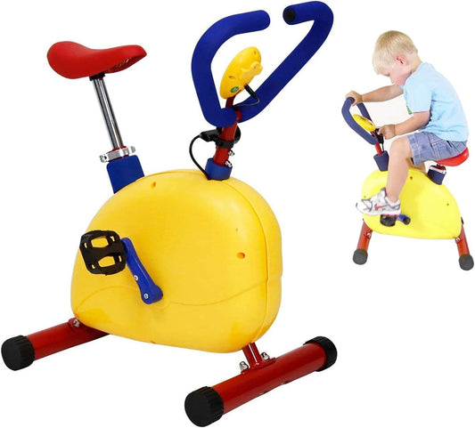 Fun Fitness Hometrainer Apparatuur, Indoor Cardio Training, Kinder Workout Fiets, Verstelbare Stoel Stationaire Fiets - QUORE
