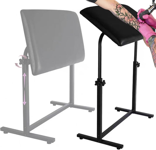 MYOYAY Tattoo armsteun, standaard, professionele tattoo-armsteun, in hoogte verstelbaar, armsteun voor tatoeëren, armsteun voor de benen, met sponskussen voor tattoostudio