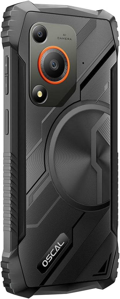 OSCAL Marine 1 Rugged 5G Smartphone, 12GB+128GB (uitbreidbaar tot 2TB), 10600 mAh Batterij, 6,6″ FHD+ IPS Display, 16 MP Camera, Dual SIM/NFC/GPS/IP68/IP69K & MIL-STD-810H, 2 jaar garantie, Zwart