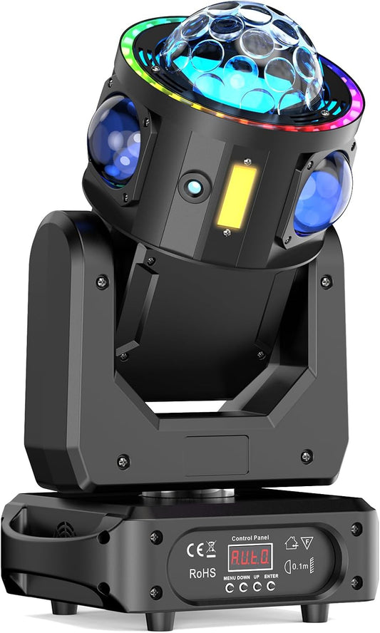 150W Moving Head LED RGBW Beam Disco Ball Party Light Strobe Light Effects for Disco Party Club Christmas Stage Light - QUORE