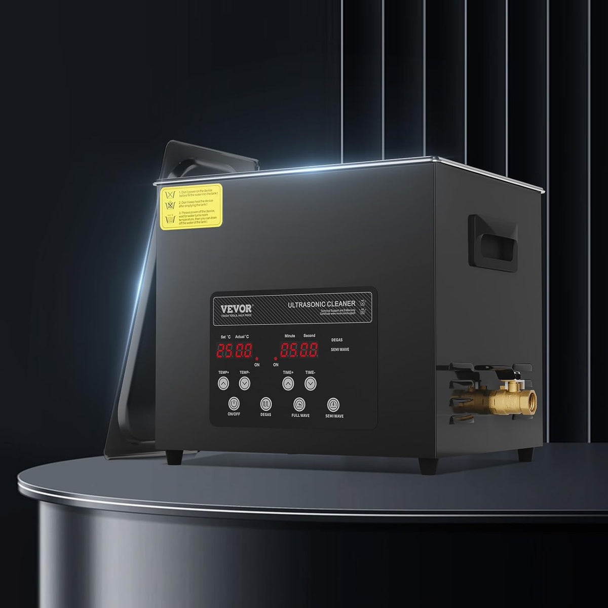 VEVOR Digitale ultrasone reiniger, 10 l, 240 W, met zachte modus en verbeterde degasatie, industriële ultrasone reiniger 40 kHz met timerverwarming voor containers, sieraden