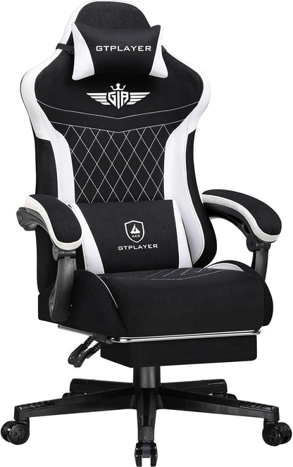 Gamingstoel – Gamestoel – Bureaustoel – PC Stoel – Ergonomische Stoel – Ademend Textiel – Verstelbare Rugleuning Tot 150° – Zwarte Stoffering