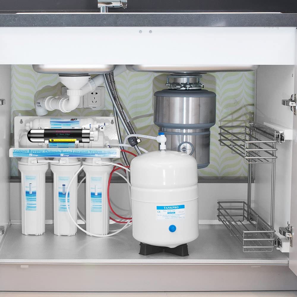 Geekpure 6-phase reverse osmosis drinking water filter system with UV filter-75GPD - QUORE