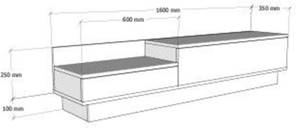 Hanah Home Scandinavian TV standaard, Atlantic Pine & White, 160 x 35 x 35 cm | 100% Melamine Coated Particle Board, 18 mm dik | Stijlvol Design met extra opslag