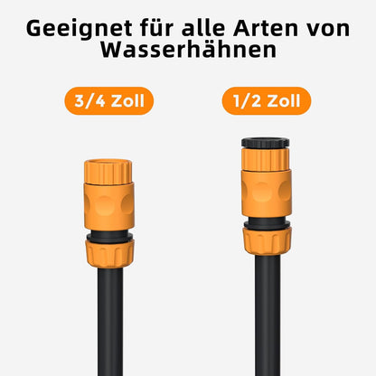 Wandgemonteerde slanghaspel 30 m + 2 m, slanghaspel met oprolmechanisme & 180 ° draaibaar, wandslangbox met vergrendelingsstop en 10 spuitmonden met patroon, voor tuinirrigatie en autowassen