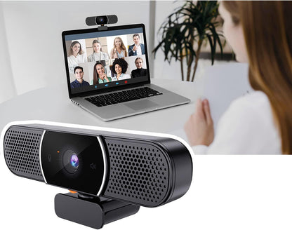 OwlBar Mini, conferentiecamera met microfoon en luidspreker, groothoek 2k QHD USB-videoconferentiecamera voor vergaderruimte en kantoor, compatibel met Zoom, MS Teams, Google Meet, laptop/pc/Mac