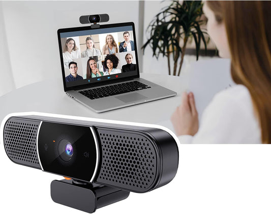 OwlBar Mini, conferentiecamera met microfoon en luidspreker, groothoek 2k QHD USB-videoconferentiecamera voor vergaderruimte en kantoor, compatibel met Zoom, MS Teams, Google Meet, laptop/pc/Mac