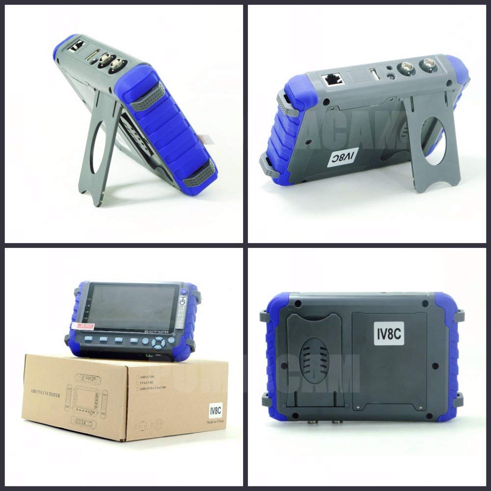 Professionele CCTV Tester IV8C 5" 8MP AHD TVI 4MP CVI CVBS Bewakingscamera HD Coaxiale Tester met PTZ Controller UTP Kabel Test DC 12V Output