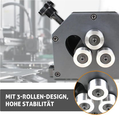 BOKA Ronde buigmachine met 3 walsen, metalen buigmachine, 70 mm buigradius, metalen rolbuigmachine met 250 mm greep, nauwkeurig buigen van plaatstaal, plat staal en rond staal
