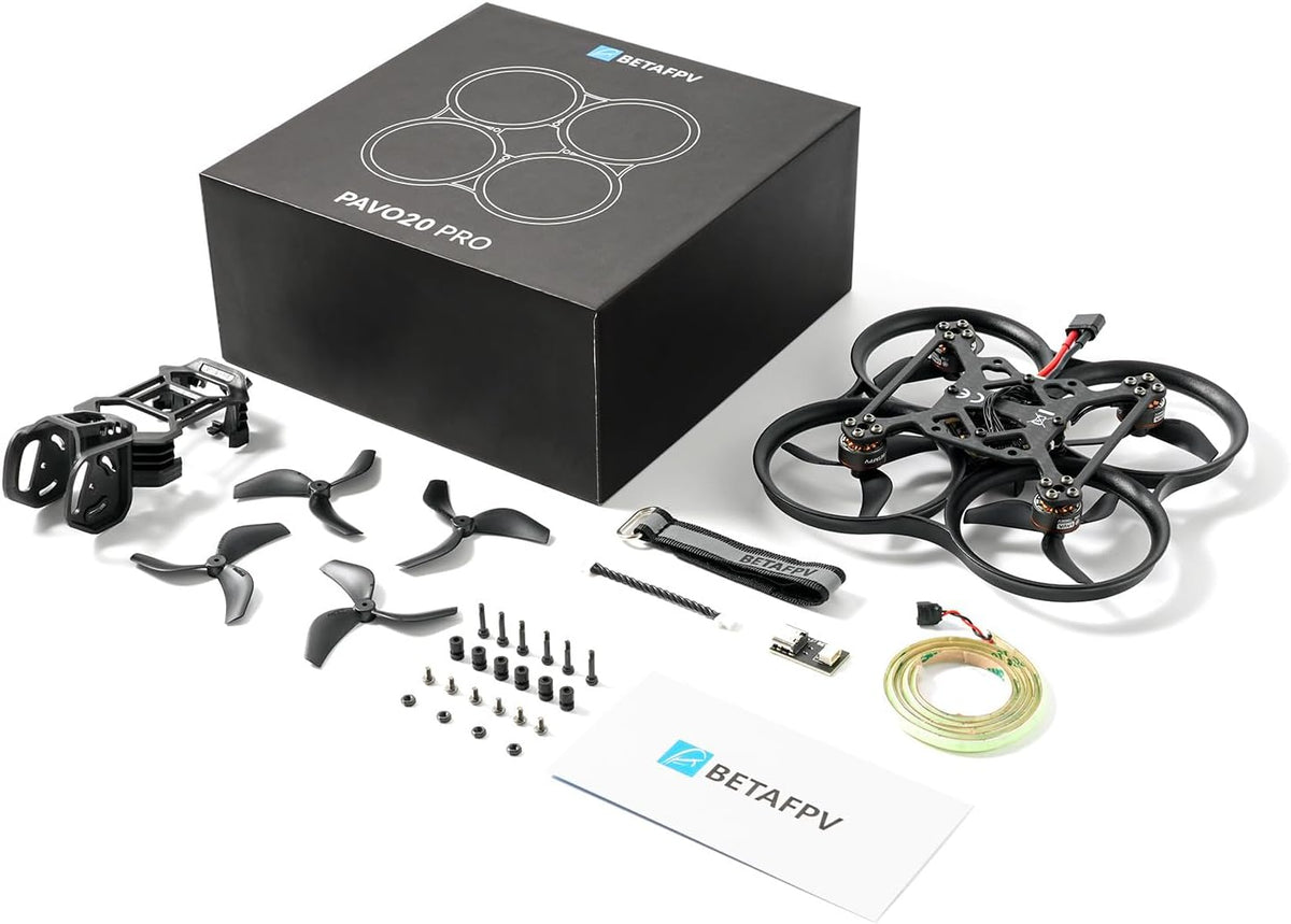 BETAFPV Pavo20 Pro Brushless Whoop Quadcopter with HD Digital Bracket Compatible for O4 Air Unit Pro, with 1104 7200KV Motor, F4 2-3S 20A FC, COB LED Strip for FPV Freestyle Shooting