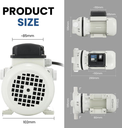 Mxmoonant 220 v 400 W 40L/MIN Zelfaanzuigende Membraanpomp Elektrische Wijnpomp Zuur en Alkali Resistente Chemische Pomp Ureum Pomp Wasserij Vloeibare Waterpomp Food Grade