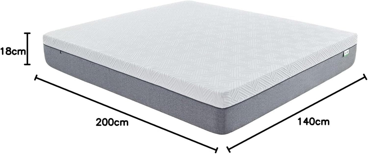 Novilla Matras 140 x 200 cm H3 gel traagschuim koudschuimmatras 7 zones schuim rolmatras bamboevezels ademend Oeko-Tex 18 cm