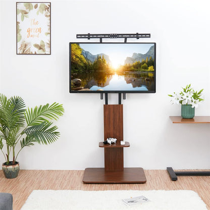 unho Tv-standaard van hout, in hoogte verstelbaar, televisiehouder met plank, universeel voor 32"-65", VESA 600x400mm, tot max. 40kg