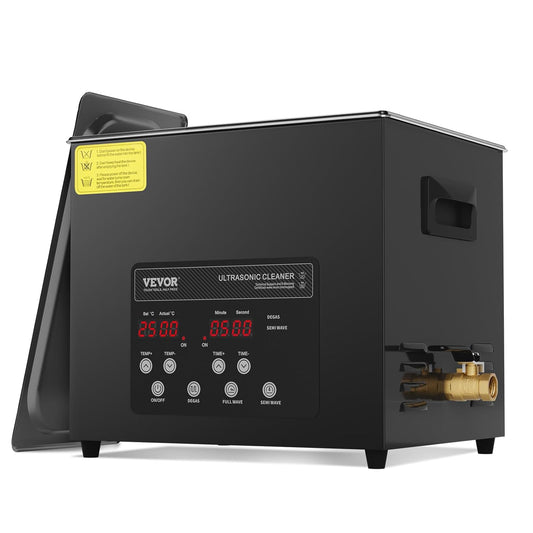 VEVOR Digitale ultrasone reiniger, 10 l, 240 W, met zachte modus en verbeterde degasatie, industriële ultrasone reiniger 40 kHz met timerverwarming voor containers, sieraden