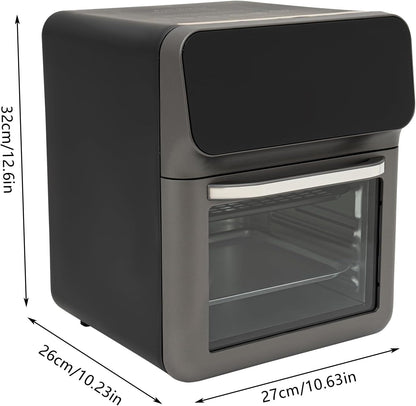 Electric Tabletop Oven with LCD Touch Screen - 13 Liters for Defrosting, Baking and Grilling Meat, Pizza, Fish, Vegetables, Toast - 1350W - QUORE