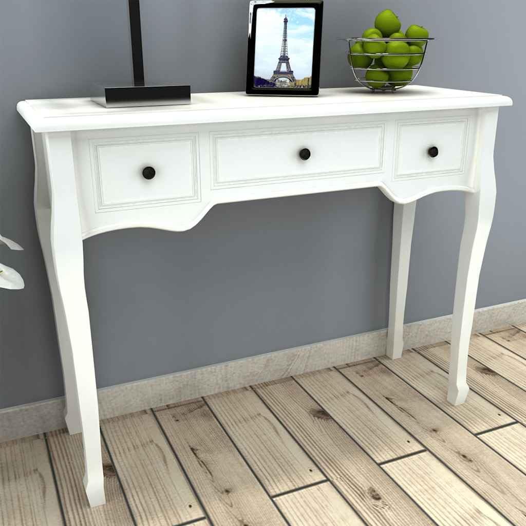 Classic Sideboard 100x35x78cm with 3 drawers White side table side table