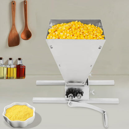 Graanmolen – Graanmaalder – Handmolen – Moutmolen – Maler – Handmatige Verstelbare Rollers 0-2,5 mm – Grote Trechter 22x21 cm – 4 Liter Capaciteit